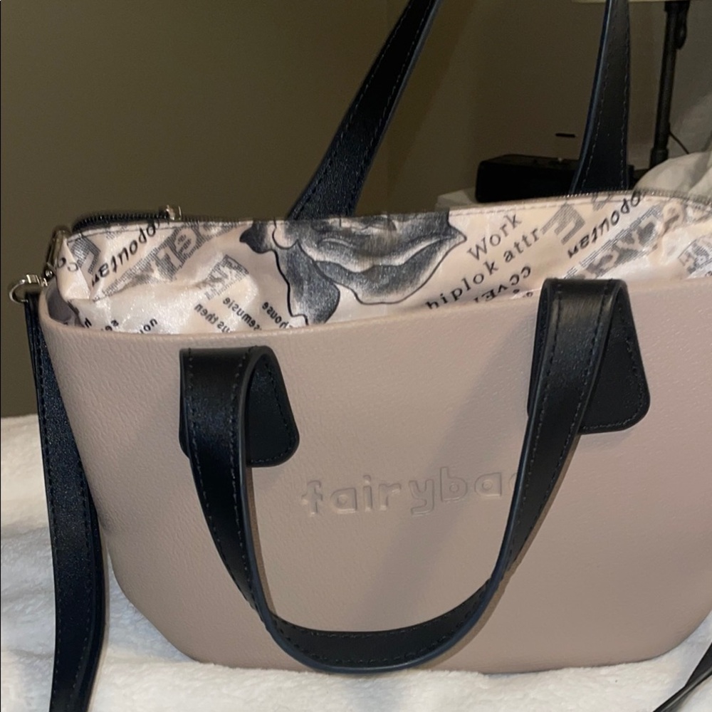 Black and Tan Structured Tote